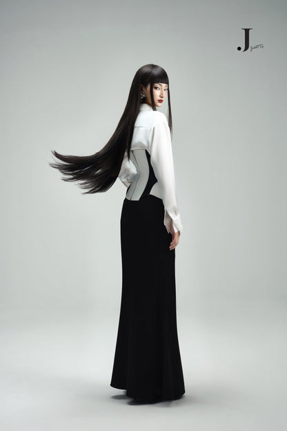 Planny White Shirt & Iron BW Corset & Kim B Maxi-Skirt