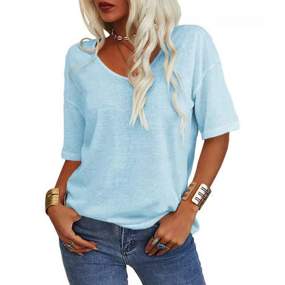 ✨Women's Solid Color V-Neck T-shirt [On Sale & Quick Ship!]